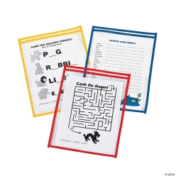 Top Loading Dry Erase Pockets- 12 Pk