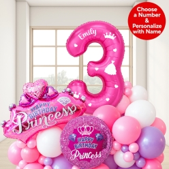 *Princess 6 FT Airfill Personalized Balloon Column Kit