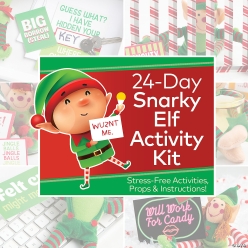 Christmas Snarky Elf Activity Kit for 24 Days
