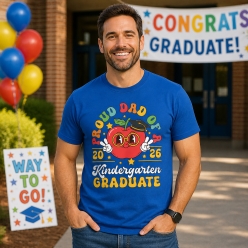 Proud Dad of a Kindergarten Grad Blue T-shirt