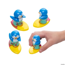 Luau Penguin Surfing Pull Back Racers-12Pk