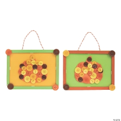 Pumpkin Button Frame Craft Kit-12Pk