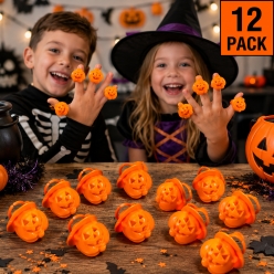 Halloween Jack-O'-Lantern Ring Lollipops-12Pk