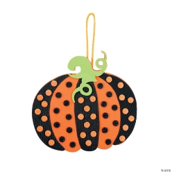 Polka Dot Pumpkin Ornament Craft Kit-12Pk