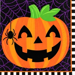 **Pumpkin Stripes Party Napkins - 16 PK