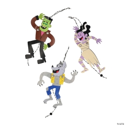 Halloween Monster Puppets Craft Kit-12Pk
