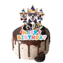 Puppy Happy Birthday Large Cake Pick Topper