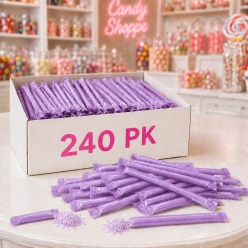 Purple Grape Candy-Filled Straws - 240 Pk