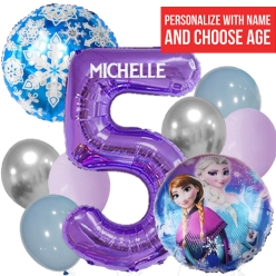 Frozen PERSONALIZED Name & Age Balloon Bouquet