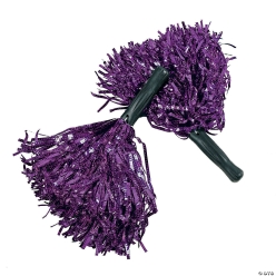 Purple Shiny Pom-Poms - 12 Pk