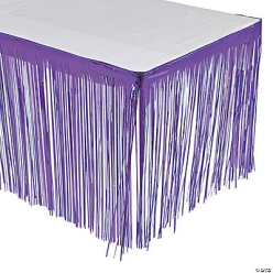 Purple Fringe Table Skirt - 9ft.