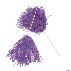 Purple Spirit Pom-Poms - 24 Pk