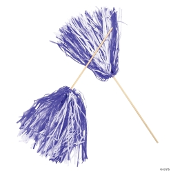 Purple & White Two-Tone Spirit Pom-Poms - 24 Pk