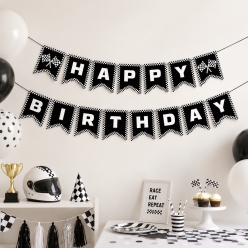 Racing Party Happy Birthday 9 Foot Banner