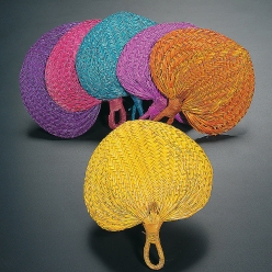 Raffia Large Fans - 12 Pack