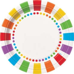 Rainbow Birthday Dinner Plates - 8 Pack