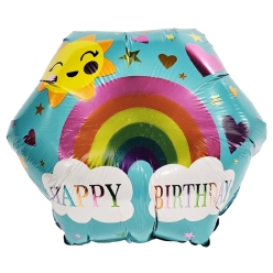 Rainbow Birthday Shaped Balloon