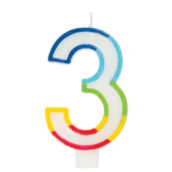70% OFF: Number 3 Rainbow Cake Candle
