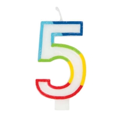 70% OFF: Number 5 Rainbow Cake Candle