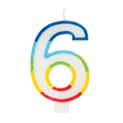 70% OFF: Number 6 Rainbow Cake Candle