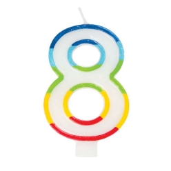 70% OFF: Number 8 Rainbow Cake Candle