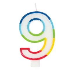 70% OFF: Number 9 Rainbow Cake Candle