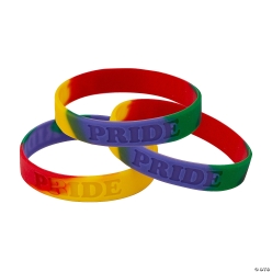 Pride Rainbow Rubber Bracelets - 24Pk