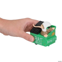 Green Dumpster Plastic Pull-Back Rat Racers-12Pk