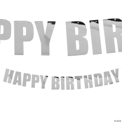 Silver Foil Happy Birthday 7 ft. Garland Decoration