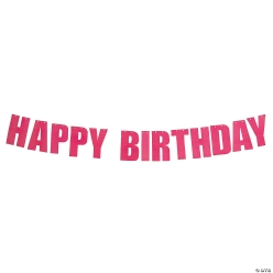 Bright Pink Happy Birthday 7 Ft. Garland