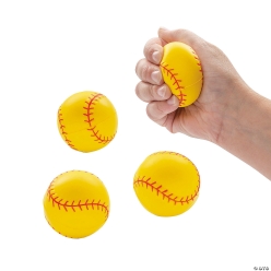 Realistic Softball Stress Balls - 12Pk