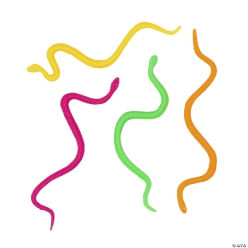 Halloween Bright Vinyl Snakes - 48Pk
