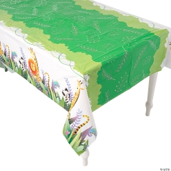 Zoo Animals Rectangle Plastic 9 ft. Tablecloth