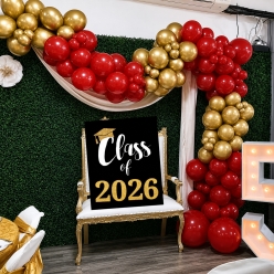 *102pc Red and Gold Metallic Balloon Arch Kit