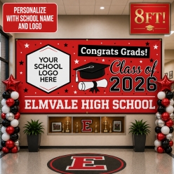 Grad Red 2 PERSONALIZED Gigantic 8FT Vinyl Keepsake Banner