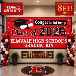 Grad Red PERSONALIZED Gigantic 8FT Vinyl Keepsake Banner