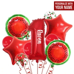 Watermelon PERSONALIZED 1st Red Balloon Bouquet