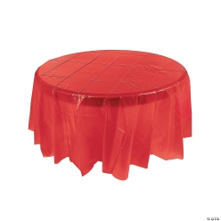 Red Round Plastic Tablecloth