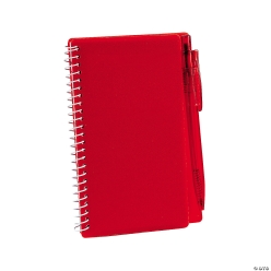 Valentine Red Spiral Notebook & Pen-12Pk