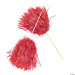 Red Spirit Pom-Poms - 24 Pk