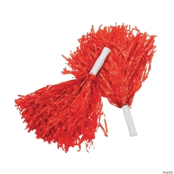 Red Shiny Pom-Poms - 12 Pk