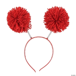 Red Team Spirit Pom-Pom Head Boppers-6Pk
