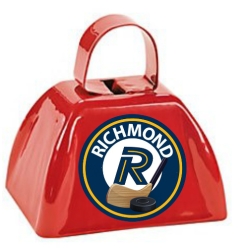 Hockey Personalized Metal Red Cow Bells - 12 Pack
