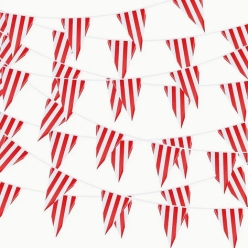 70% OFF: Carnival Red/White Pennant Banner - 32 Feet