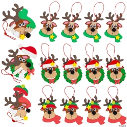 Reindeer Christmas Ornament Craft Kits- 12 Kits
