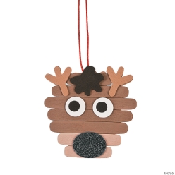 Reindeer Craft Stick Ornament Craft Kit -12 Pack
