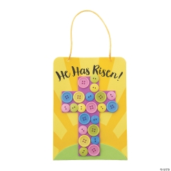 He Has Risen Easter Button Sign Craft Kit-12Pk
