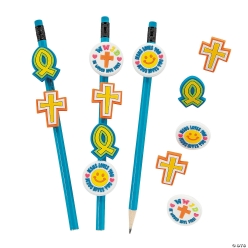 Religious Everyday Pencil Charms - 24Pk