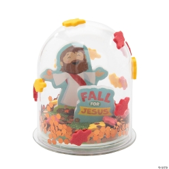 Religious Fall for Jesus Glitter Globe Craft Kit-12Pk