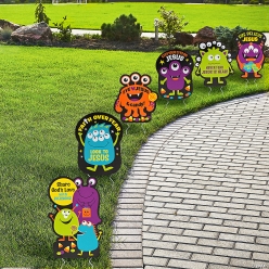 Religious Halloween Monster Yard Signs - 6Pk